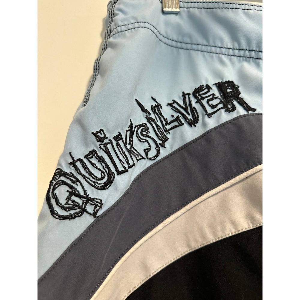 Quiksilver Y2K Surf Skate Board Shorts Sz:34 Blue Black Colorblock summer